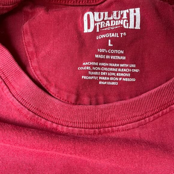 Duluth Trading Co. Men’s Short Sleeve T-shirt size L, Solid Red, Pocket Front - Picture 6 of 7
